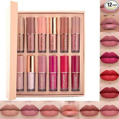 Velvet Matte Liquid Lipstick Set 12Pcs Product Name: Velvet Matte Liquid Lipstick Set 12Pcs Package Contains: It has 12 pcs Liquid Lipstick Set Color: Multicolor Product Quantity: 20 gm Finish: Matte Form: Liquid Combo: Pack of 12 Ideal for: Women Weight: