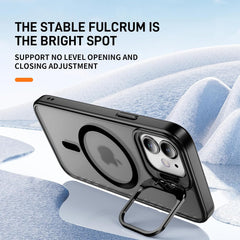 Pro Max Case with Metal Camera Stand | Full Protection Shockproof Cover | Translucent Magnetic Case