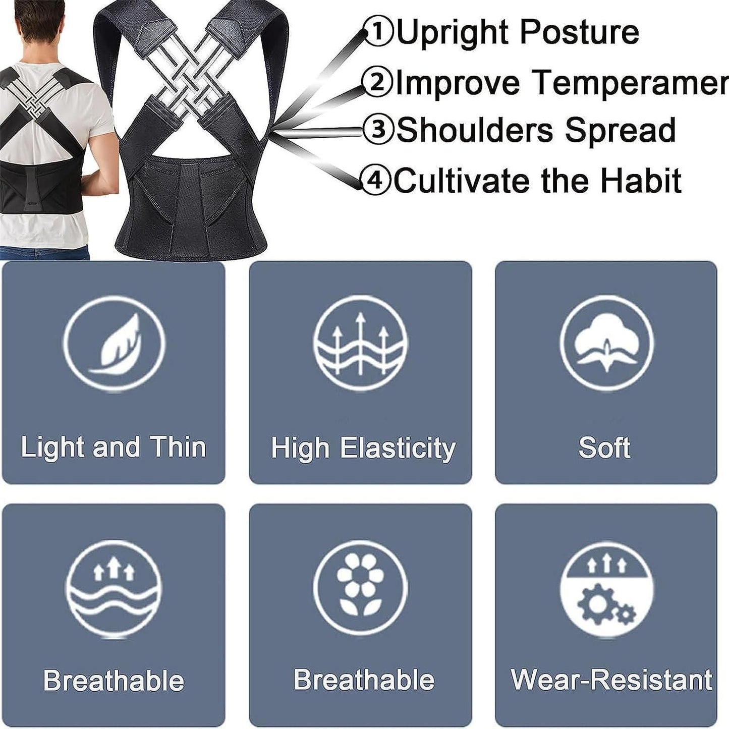 Adjustable Posture Corrector – Fix Your Posture, Feel the Difference!