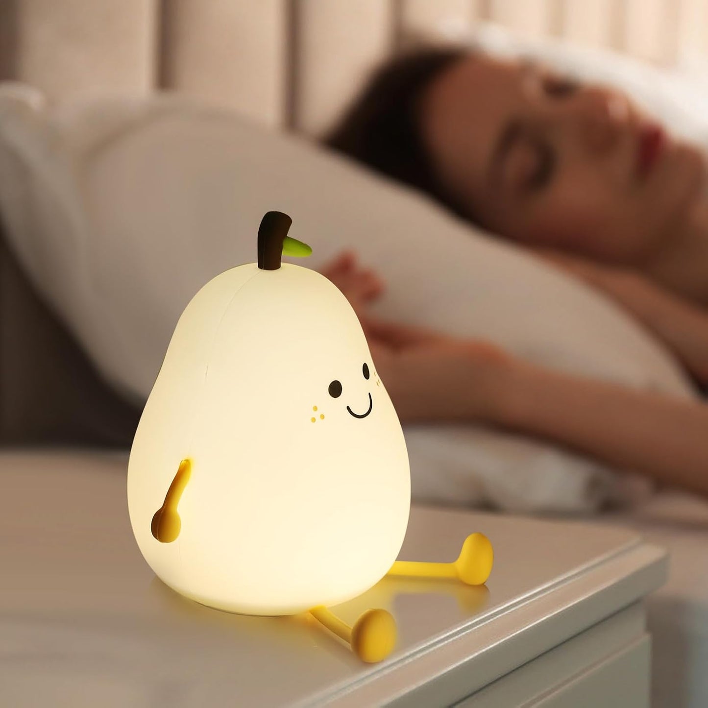 Silicone Pear-Shaped Bedside Lamp