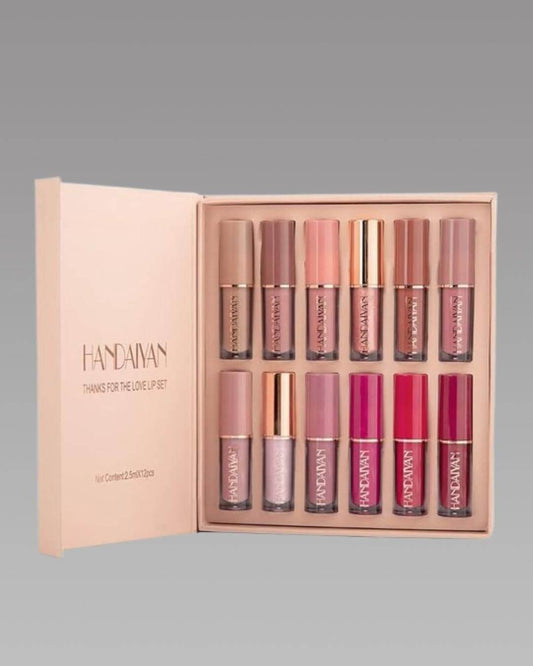 Velvet Matte Liquid Lipstick Set 12Pcs Product Name: Velvet Matte Liquid Lipstick Set 12Pcs Package Contains: It has 12 pcs Liquid Lipstick Set Color: Multicolor Product Quantity: 20 gm Finish: Matte Form: Liquid Combo: Pack of 12 Ideal for: Women Weight: