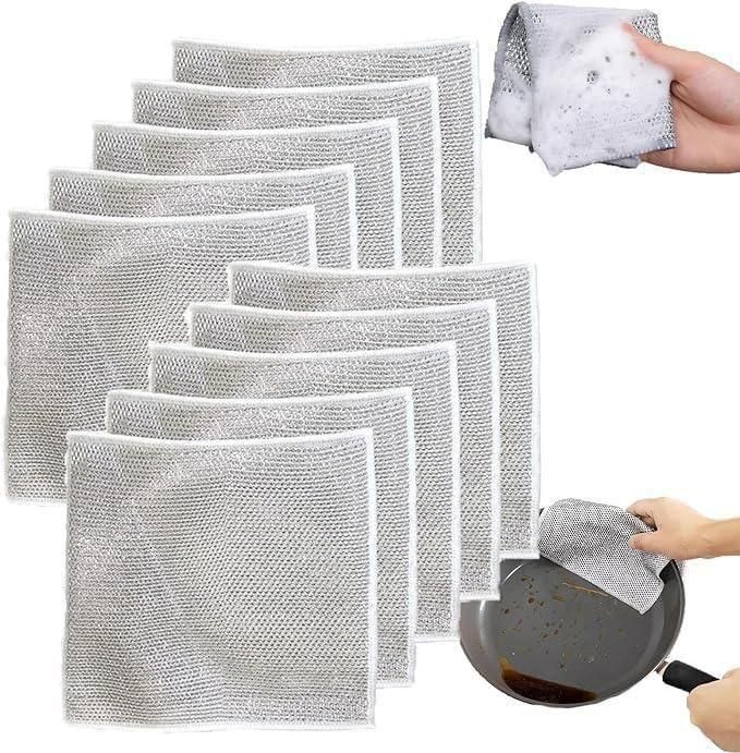 Multipurpose Wire Dishwashing Rags for Wet and Dry