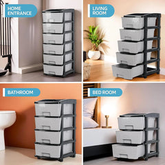 6-Layer Heavy-Duty Plastic Drawer Organizer
