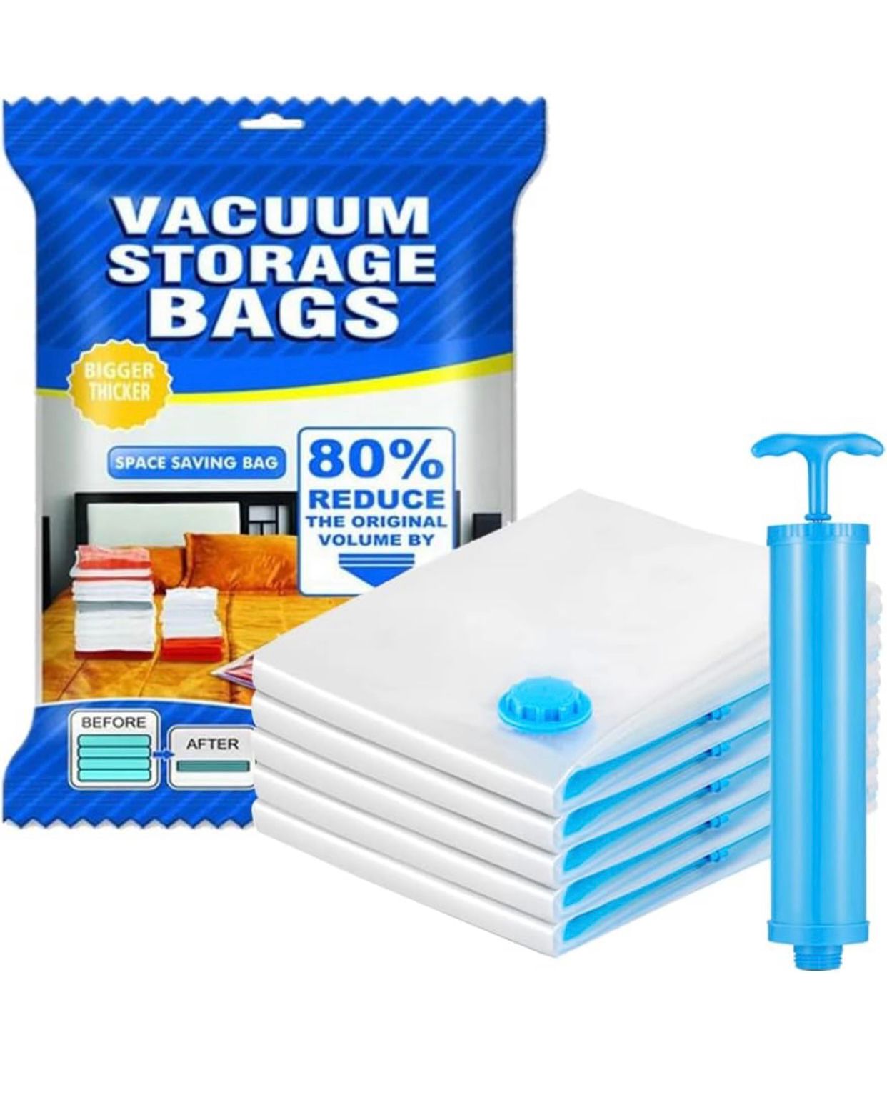 Vacuum bags for storage - 5 pieces bag along with pump