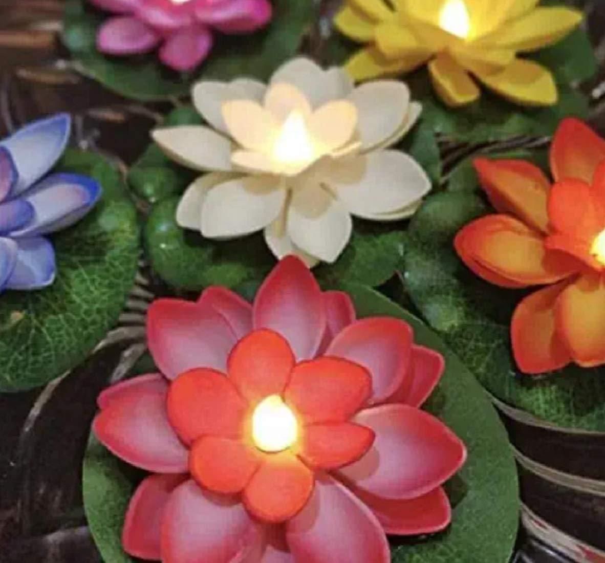 Lotus Flower Floating Diya Set