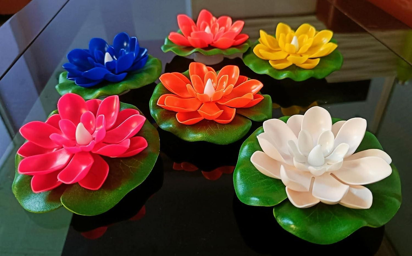 Lotus Flower Floating Diya Set