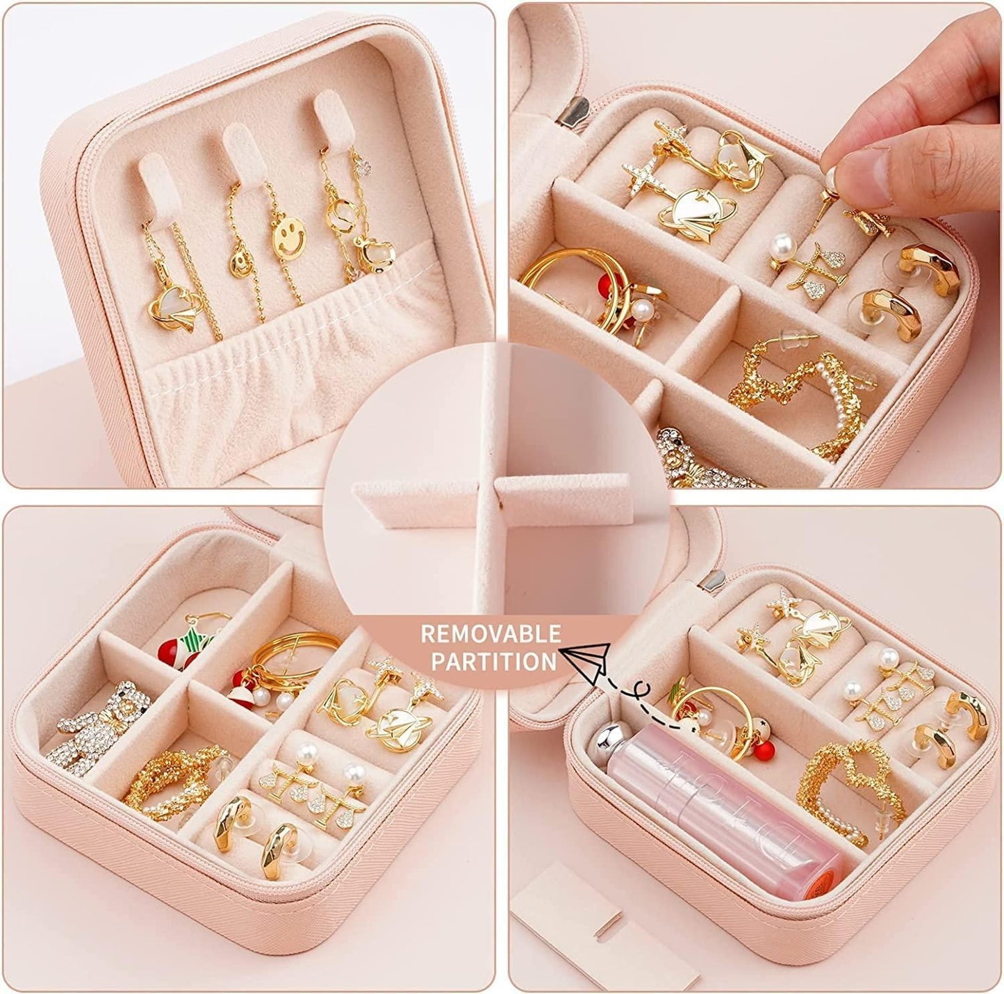 PU Leather Zipper Portable Storage Box